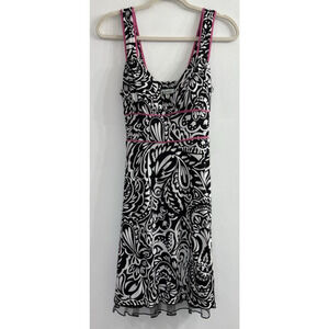 Speechless Dress Womens Small‎ Black White Pink 90s Y2K Slip V Neck Rockabilly